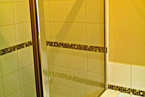 Replace glass shower screen fitted and sealed.